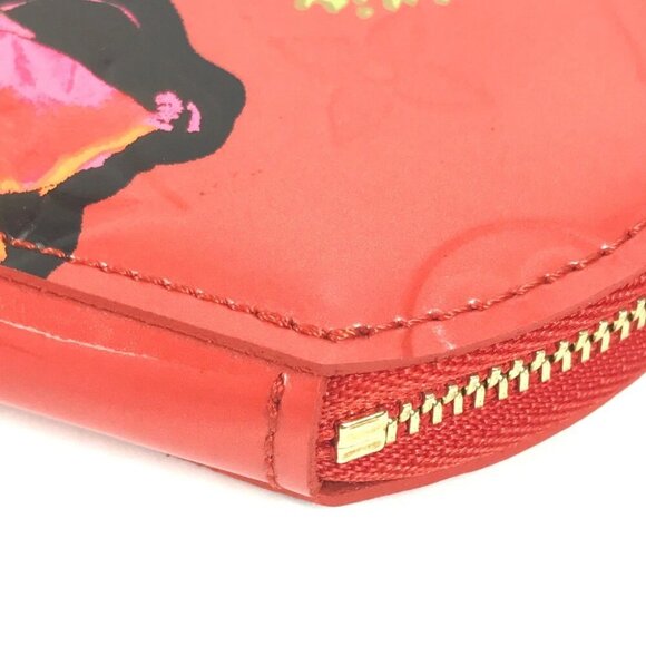 LOUIS VUITTON M93691 Monogram Vernis Rose Porte Monet Chapeau Coin Case purse - Picture 7 of 14